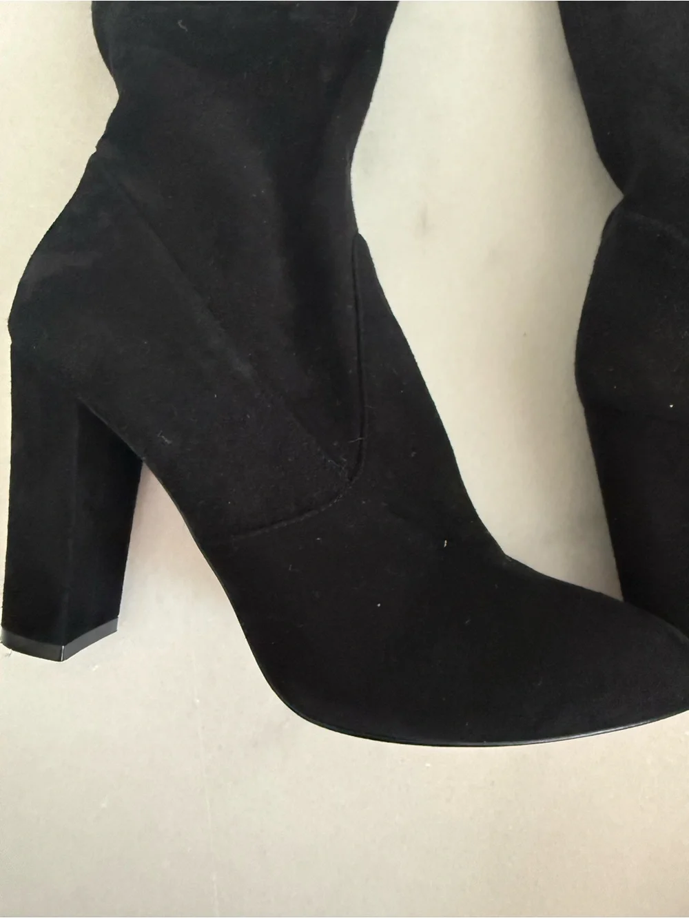 VERO CUOIO black Over-the-Knee Suede Block Heel Boots